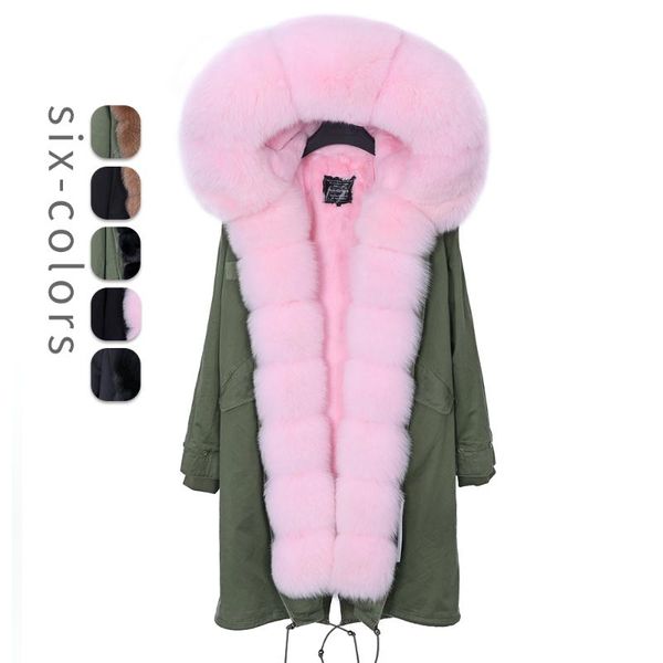 women's fur & faux real coat winter jacket women long parka army green big collar oddfox brand, Black
women's fur & faux real coat winter jacket women long parka army green big collar oddfox brand, Black