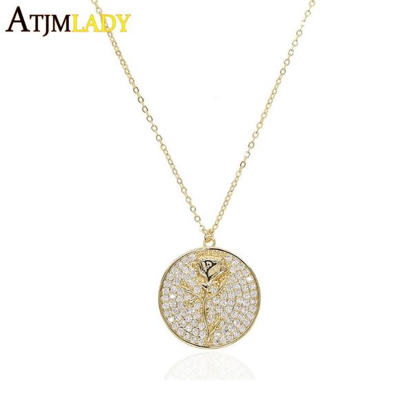 pendant necklaces cubic zircoina paved round coin necklace gold filled fashion women dainty cz rose flower engraved wedding jewelry, Silver
pendant necklaces cubic zircoina paved round coin necklace gold filled fashion women dainty cz rose flower engraved wedding jewelry, Silver