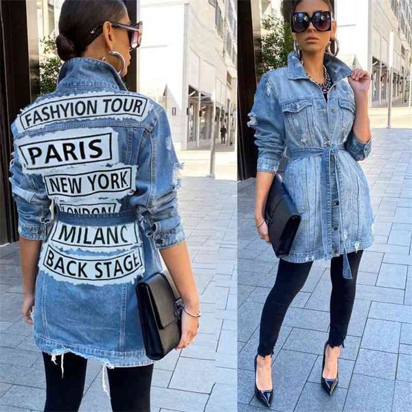 70% off outlet online autumn clothes woman denim jacket with belted fashion casual ripped letter print long jeans coat s-2xl drop shipping, Black;brown
70% off outlet online autumn clothes woman denim jacket with belted fashion casual ripped letter print long jeans coat s-2xl drop shipping, Black;brown