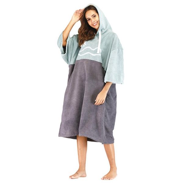 outdoor pads patchwork solid color drying robe poncho towel for swimming camping towell both men and women 110x78cm with pocket 
outdoor pads patchwork solid color drying robe poncho towel for swimming camping towell both men and women 110x78cm with pocket