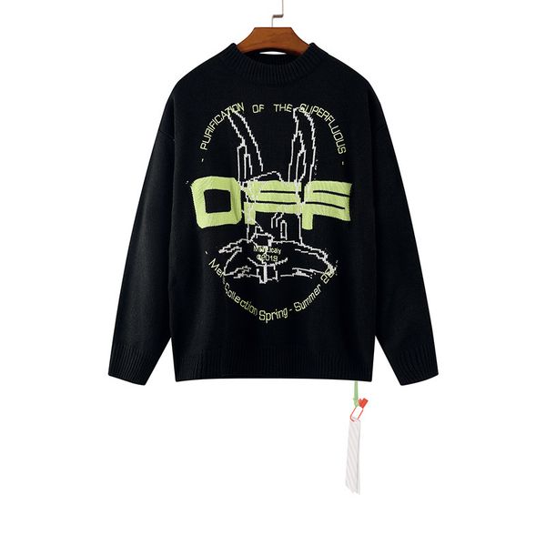 sweaters fashion knit autumn and winter 2021 off bunny letter embroidered printed t-shirt for men women, White;black
sweaters fashion knit autumn and winter 2021 off bunny letter embroidered printed t-shirt for men women, White;black