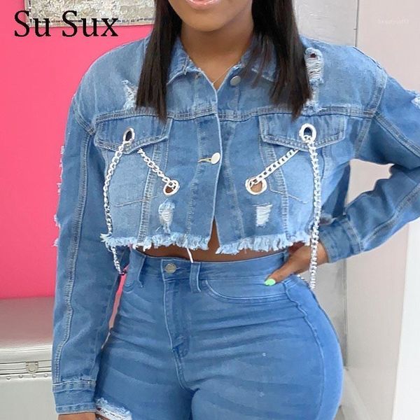 women's jackets back hollowed out denim jacket women jeans crop chain turn-down collar long sleeve coat cool female autumn winter, Black;brown
women's jackets back hollowed out denim jacket women jeans crop chain turn-down collar long sleeve coat cool female autumn winter, Black;brown