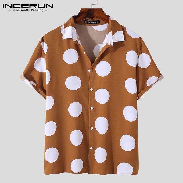 men's casual shirts fashion men shirt polka dot print summer lapel short sleeve clothing 2021 button streetwear hawaiian camisas inceru, White;black
men's casual shirts fashion men shirt polka dot print summer lapel short sleeve clothing 2021 button streetwear hawaiian camisas inceru, White;black