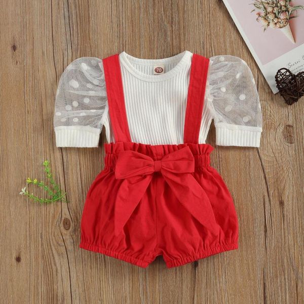 born baby contrast color two-pieces set infant girl o-neck short sleeve romper elastic suspender pants outfits summer clothing sets, White
born baby contrast color two-pieces set infant girl o-neck short sleeve romper elastic suspender pants outfits summer clothing sets, White