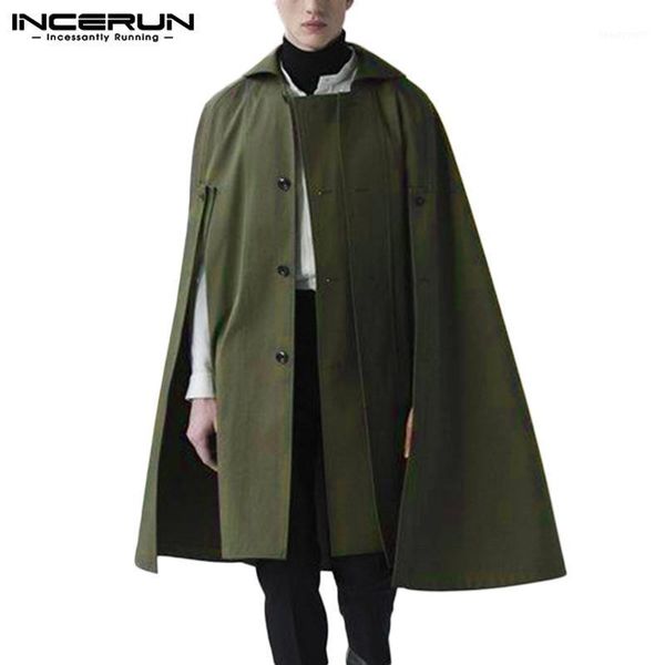 fashion men cloak coats solid color buttons streetwear casual turn down collar long trench poncho windproof mens jackets incerun men's, Tan;black
fashion men cloak coats solid color buttons streetwear casual turn down collar long trench poncho windproof mens jackets incerun men's, Tan;black