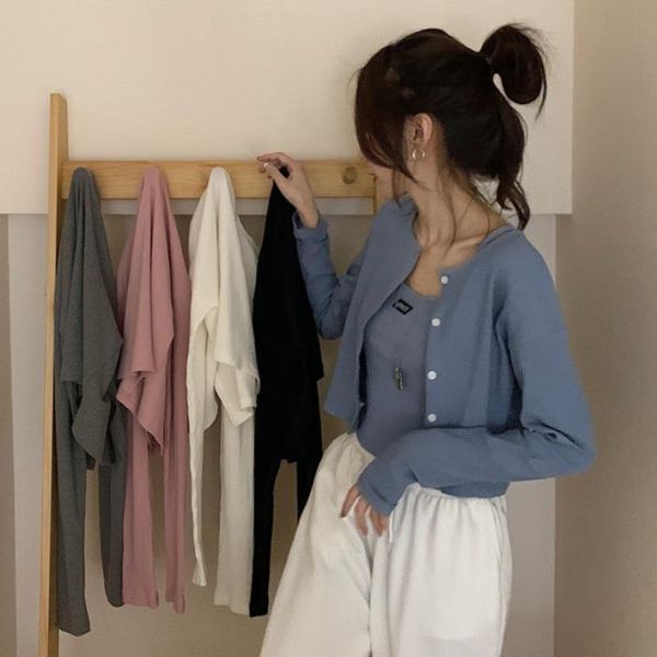 women's jackets round collar short small condole belt + loose thin is prevented bask in clothes long sleeve cardigan two-piece, Black;brown
women's jackets round collar short small condole belt + loose thin is prevented bask in clothes long sleeve cardigan two-piece, Black;brown