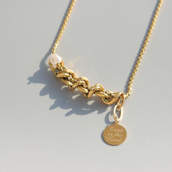 chokers gaku vintage titanium steel freshwater pearl pendant necklace collar 18k gold plating women's jewelry, Golden;silver
chokers gaku vintage titanium steel freshwater pearl pendant necklace collar 18k gold plating women's jewelry, Golden;silver