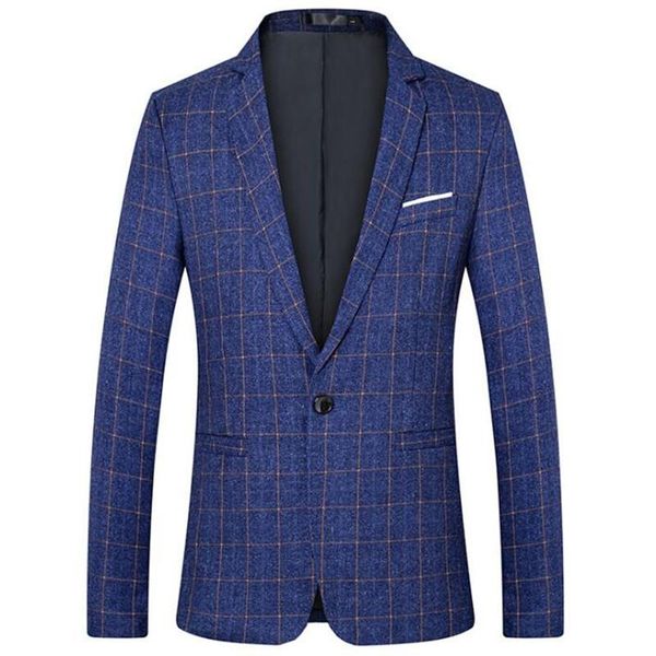 men's suits & blazers men single button suit coats male business casual plaid clothing, White;black
men's suits & blazers men single button suit coats male business casual plaid clothing, White;black