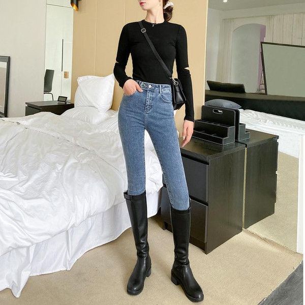 high waisted stretch jeans women's capris tight leggings spring and autumn 2021 slim retro pencil pants, Blue
high waisted stretch jeans women's capris tight leggings spring and autumn 2021 slim retro pencil pants, Blue