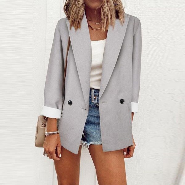 women's suits & blazers women england style casual basic chic office lady coats 2021 autumn fashion simple pockets front button fitted, White;black
women's suits & blazers women england style casual basic chic office lady coats 2021 autumn fashion simple pockets front button fitted, White;black