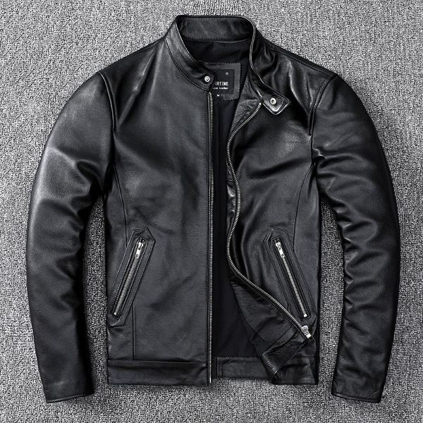 men's leather & faux factory 2021 autumn men cowskin jacket genuine coat motor clothing cowhide motorcycle stand collar, Black
men's leather & faux factory 2021 autumn men cowskin jacket genuine coat motor clothing cowhide motorcycle stand collar, Black