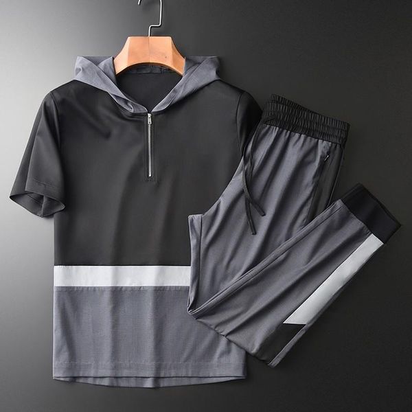 men's tracksuits hooded summer mens sets (t-shirt+pants) luxury short sleeve splicing design man plus size 4xl slim fit tracksuit, Gray
men's tracksuits hooded summer mens sets (t-shirt+pants) luxury short sleeve splicing design man plus size 4xl slim fit tracksuit, Gray