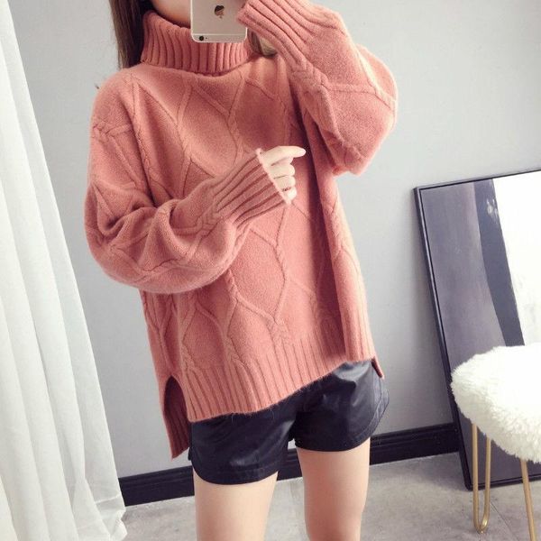 women's sweaters spring knitted pink sweater women korean turtleneck long sleeve pullover female casual solid loose stretch jumper, White;black
women's sweaters spring knitted pink sweater women korean turtleneck long sleeve pullover female casual solid loose stretch jumper, White;black