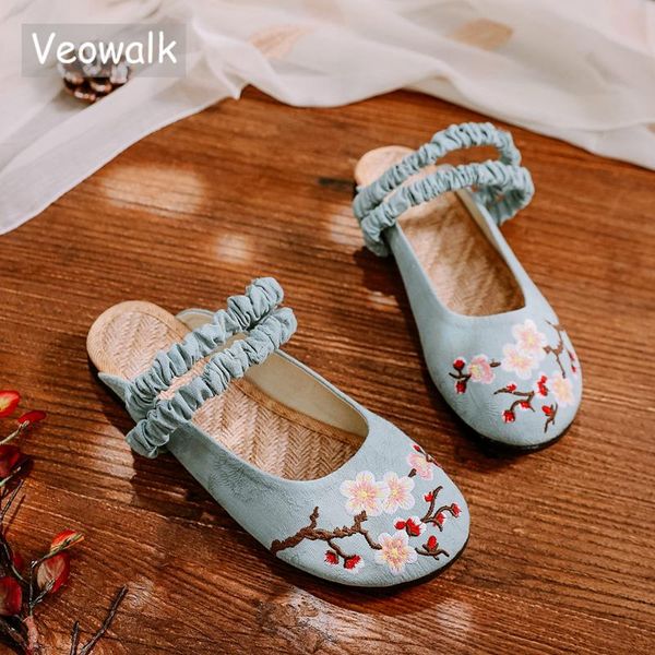 slippers veowalk handmade women cotton fabric embroidered mules slipper wit elastic strap summer ladies soft comfort flat slides shoes, Black
slippers veowalk handmade women cotton fabric embroidered mules slipper wit elastic strap summer ladies soft comfort flat slides shoes, Black