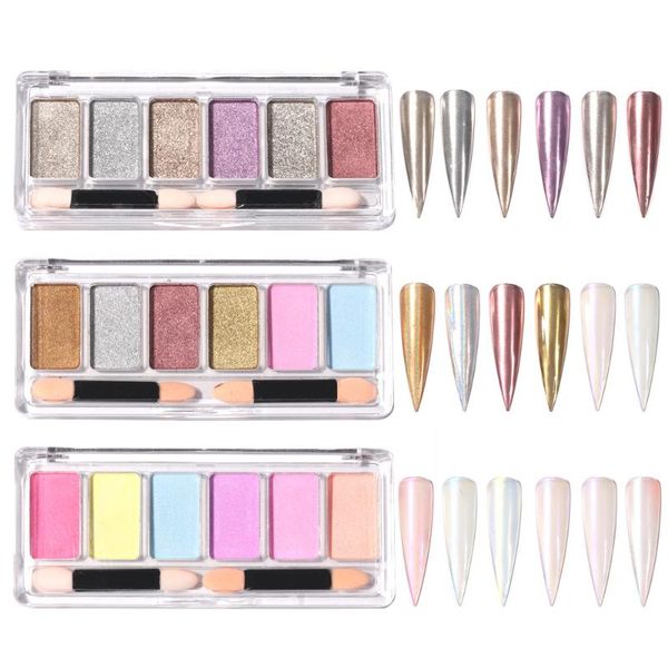 nail glitter 1 box (6 colors in 1) magic mirror solid chrome pigment 1box holographic eyeshadow powder palette, Silver;gold
nail glitter 1 box (6 colors in 1) magic mirror solid chrome pigment 1box holographic eyeshadow powder palette, Silver;gold