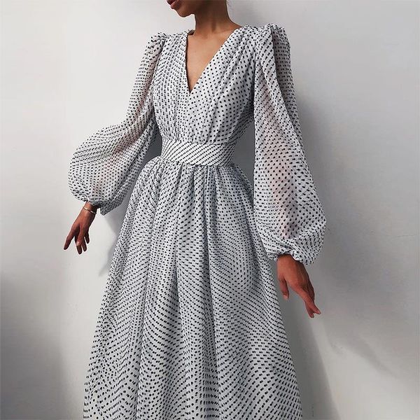 sashes women dress transparent polka dot chiffon deep v neck vintage mesh organza summer female casual long clothes, Black;gray
sashes women dress transparent polka dot chiffon deep v neck vintage mesh organza summer female casual long clothes, Black;gray