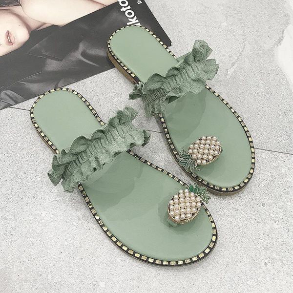 slippers women pineapple pearl sandals sell flat spilt toe slip on flip flops beach slides casual shoes 35-43, Black
slippers women pineapple pearl sandals sell flat spilt toe slip on flip flops beach slides casual shoes 35-43, Black