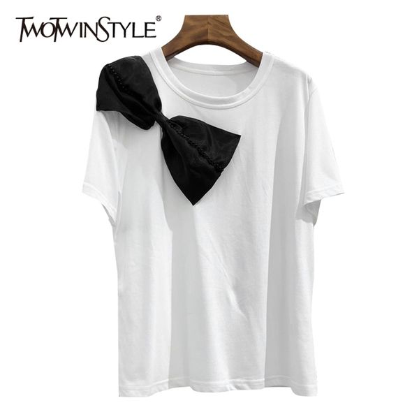 twowinsyle casual emperament shirt for women o neck short sleeve patchwork bow joker white shirts female fashion ide 210524
twowinsyle casual emperament shirt for women o neck short sleeve patchwork bow joker white shirts female fashion ide 210524