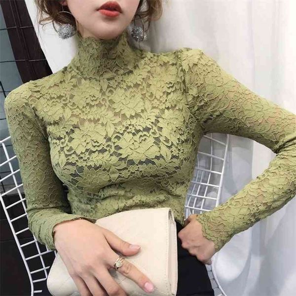 women spring autumn style lace blouses shirts lady casual long sleeve turtleneck lace blusas dd8153 210323, White
women spring autumn style lace blouses shirts lady casual long sleeve turtleneck lace blusas dd8153 210323, White