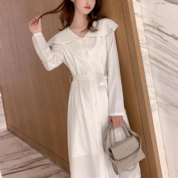 casual dresses yamdi midi shirt dress women elegant single-breasted vintage long sleeve a-line woman 2021 korean spring summer party, Black;gray
casual dresses yamdi midi shirt dress women elegant single-breasted vintage long sleeve a-line woman 2021 korean spring summer party, Black;gray