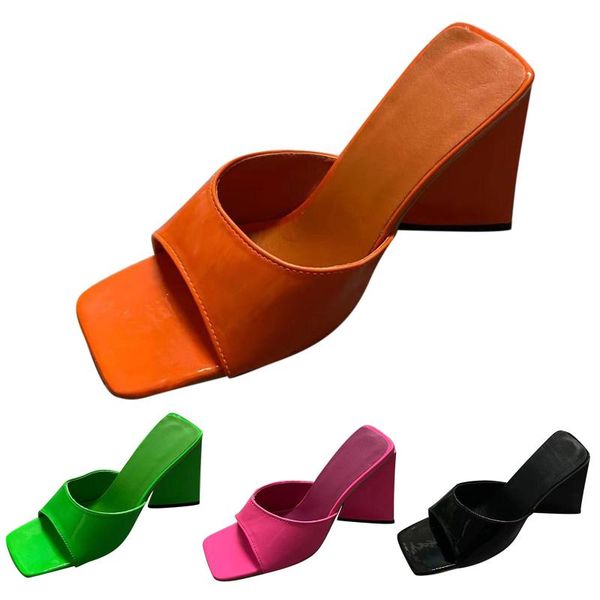 slippers 2021 women's sandals fashion summer solid color square toe large size thick heel, Black
slippers 2021 women's sandals fashion summer solid color square toe large size thick heel, Black