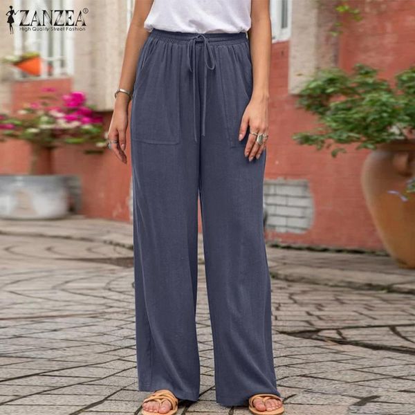 women's pants & capris elegant solid straight wome's autumn trousers 2021 zanzea casual high waist long pantalon palazzo female dr, Black;white
women's pants & capris elegant solid straight wome's autumn trousers 2021 zanzea casual high waist long pantalon palazzo female dr, Black;white