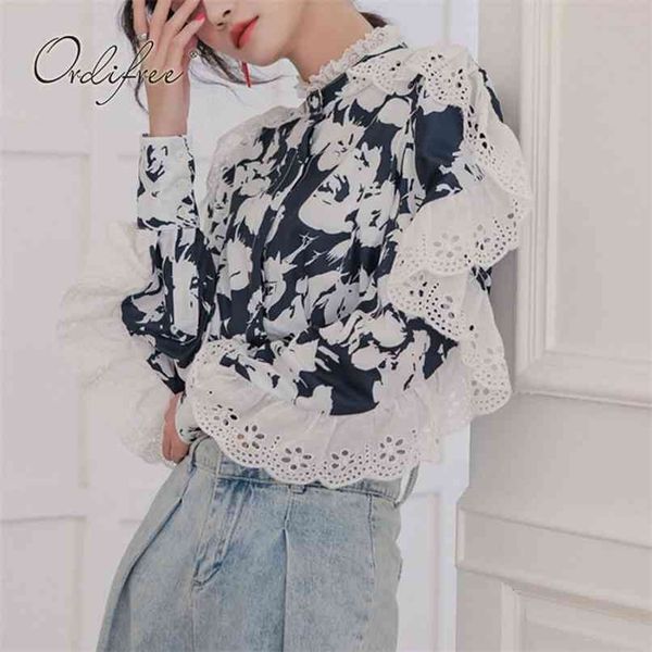 spring women floral shirt blouse long sleeve white lace crochet female vintage 210513
spring women floral shirt blouse long sleeve white lace crochet female vintage 210513
