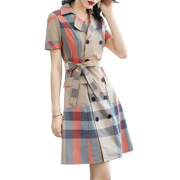 casual dresses plaid vintage office dress suit collar belt short sleeve elegant 2021 summer women ladies plus size vestidos hj297, Black;gray
casual dresses plaid vintage office dress suit collar belt short sleeve elegant 2021 summer women ladies plus size vestidos hj297, Black;gray