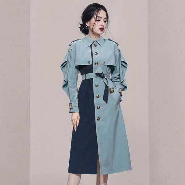 women's trench coats simple autumn single breasted women hit color combination coat ladies lace-up fashion ruffle casual windbreaker ou, Tan;black
women's trench coats simple autumn single breasted women hit color combination coat ladies lace-up fashion ruffle casual windbreaker ou, Tan;black