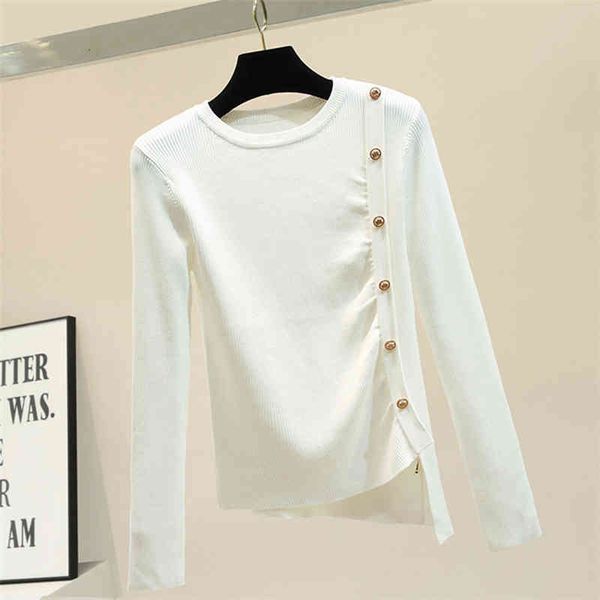 women's sweaters thin pullover women long sleeve fall white female black button knitted casual womens clothes red pull femme ytm8, White;black
women's sweaters thin pullover women long sleeve fall white female black button knitted casual womens clothes red pull femme ytm8, White;black