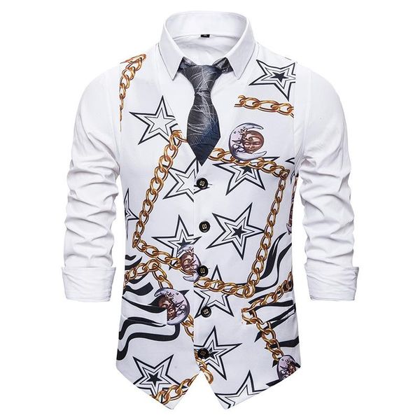 men's vests casual fashion 3d euro size star chain print single breasted vest suit multi color wedding performance mj179, Black;white
men's vests casual fashion 3d euro size star chain print single breasted vest suit multi color wedding performance mj179, Black;white