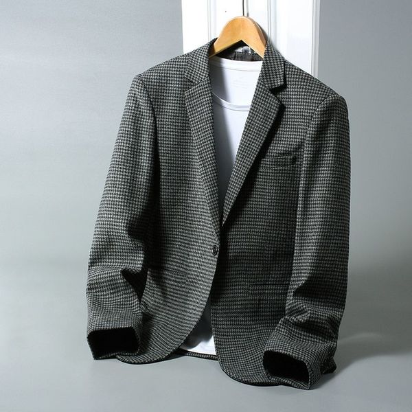 men's casual suit coat single button notched collar autumn winter long sleeve blazer 2021 new vintage plaid jacket 9y8958, White;black
men's casual suit coat single button notched collar autumn winter long sleeve blazer 2021 new vintage plaid jacket 9y8958, White;black