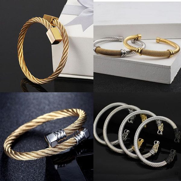 bangle bracelet men's luxury stainless steel punk hard bracelets fashionable round head opening, Black
bangle bracelet men's luxury stainless steel punk hard bracelets fashionable round head opening, Black