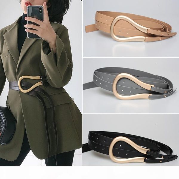 fashion women gold metal belts curved large horseshoe u buckle microfiber leather double belt for coat dress sweater ps0582, Black;brown
fashion women gold metal belts curved large horseshoe u buckle microfiber leather double belt for coat dress sweater ps0582, Black;brown