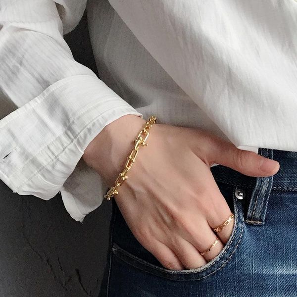 link, chain simple golden irregular hollow round square chunky metal bracelet for woman punk trend retro adjustable jewelry, Black
link, chain simple golden irregular hollow round square chunky metal bracelet for woman punk trend retro adjustable jewelry, Black
