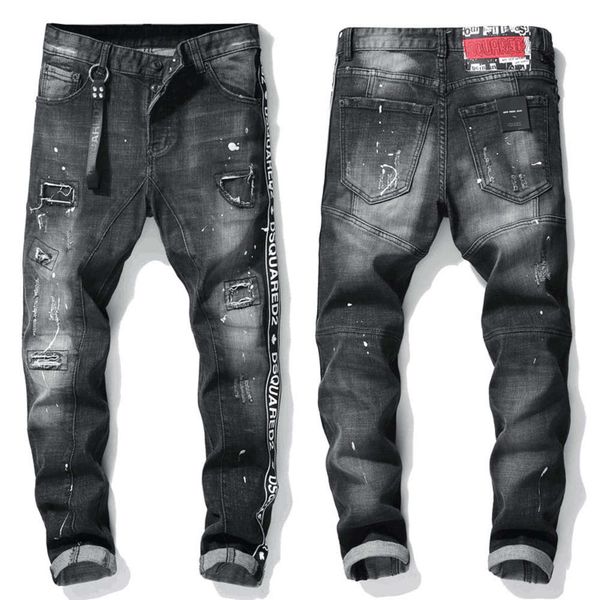 bekrast european men's jeans shredded gates patch lak punten slim fit feet trendy broek international great-name, Blue
bekrast european men's jeans shredded gates patch lak punten slim fit feet trendy broek international great-name, Blue