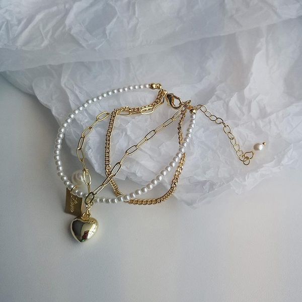 link, chain multi-layer love pearl bracelet female tide simple fashion personality design sense hand jewelry, Black
link, chain multi-layer love pearl bracelet female tide simple fashion personality design sense hand jewelry, Black