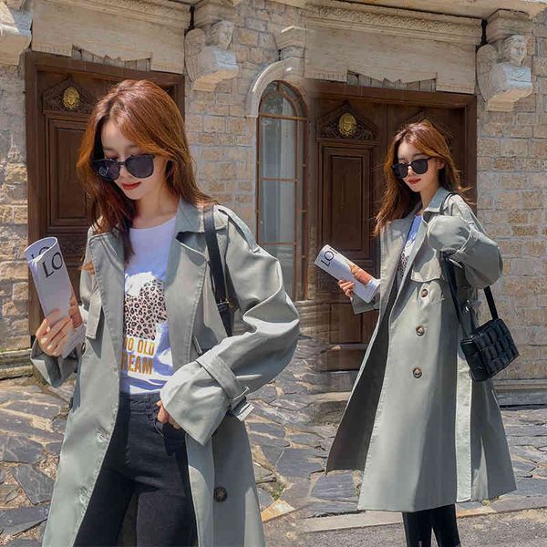 women's trench coats ladies mid-length double breasted with fashion belt trench coat 2021 fall female jacket, Tan;black
women's trench coats ladies mid-length double breasted with fashion belt trench coat 2021 fall female jacket, Tan;black
