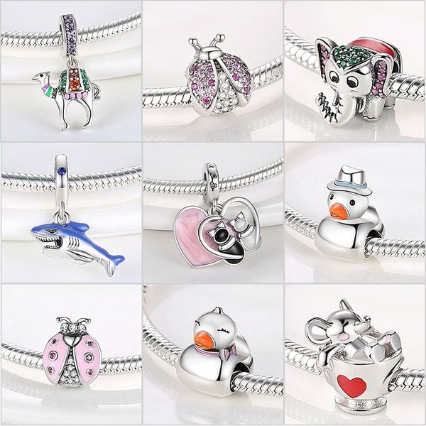 925 sterling silver ladybug owl cat dog fox charm beads fit pandora bracelet silver jewelry animal collection, Black
925 sterling silver ladybug owl cat dog fox charm beads fit pandora bracelet silver jewelry animal collection, Black