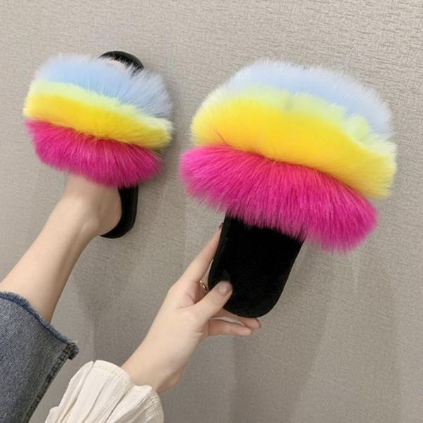 shoes for women 2021 female rainbow color fluffy fur ladies flat sandals korea fashion soft comfortable non-slip slippers, Black
shoes for women 2021 female rainbow color fluffy fur ladies flat sandals korea fashion soft comfortable non-slip slippers, Black