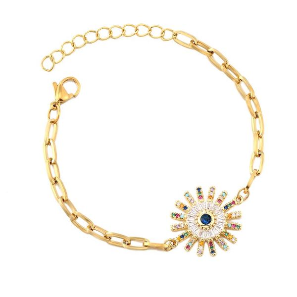 link, chain luxury classic sun flower charm bracelet for women shiny princess cut cubic zircon cz adjustable bangles copper jewelry gift, Black
link, chain luxury classic sun flower charm bracelet for women shiny princess cut cubic zircon cz adjustable bangles copper jewelry gift, Black