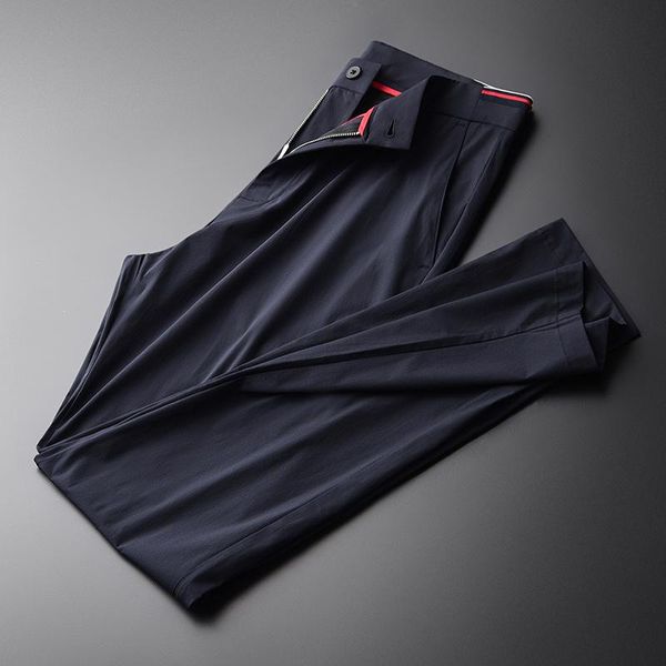 men's pants light thin dark pattern casual summer rib trim silk smooth breathable fashion straight, Black
men's pants light thin dark pattern casual summer rib trim silk smooth breathable fashion straight, Black