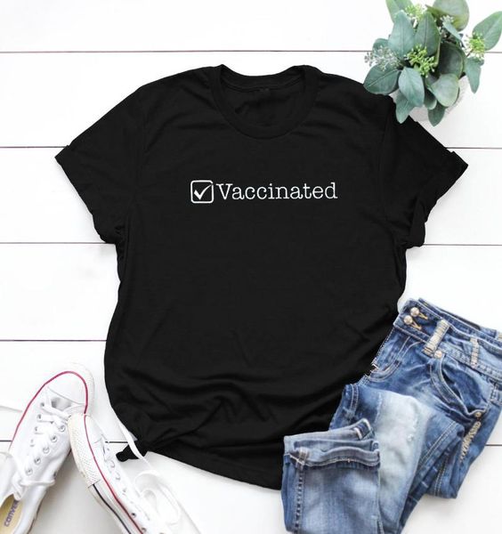 vaccinated shirt female vaccine letter printing casual t-shirt develop immunity from disease women comfort o-neck tee women's, White
vaccinated shirt female vaccine letter printing casual t-shirt develop immunity from disease women comfort o-neck tee women's, White