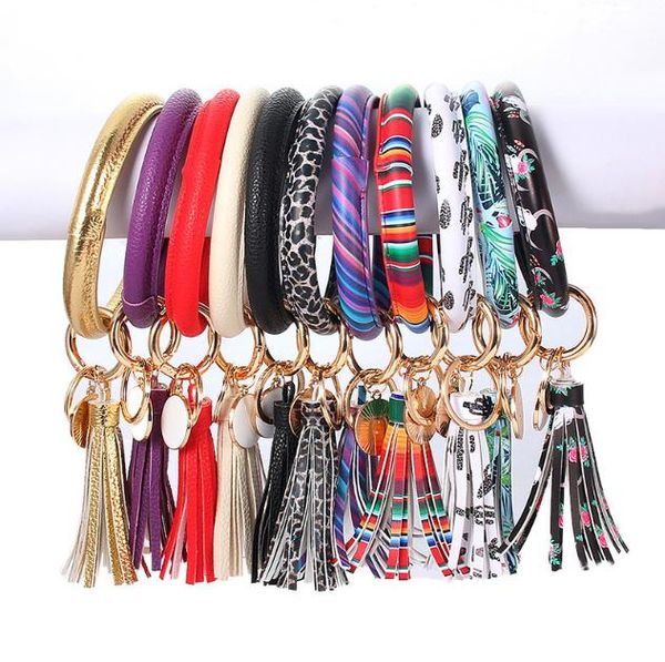 women tassels bracelets pu leather wrap key ring leopard printed keychain wristband sunflower drip oil bangle bracelet chains, Red;brown
women tassels bracelets pu leather wrap key ring leopard printed keychain wristband sunflower drip oil bangle bracelet chains, Red;brown