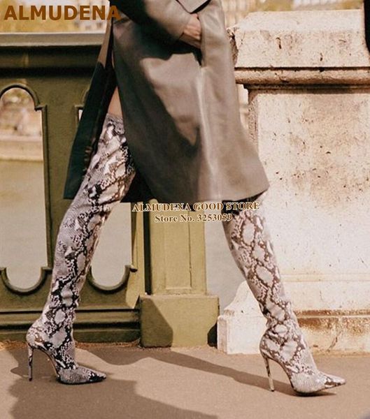 boots almudena grey snakeskin over-the-knee python pattern printed thin high heel long pointy toe gladiator, Black
boots almudena grey snakeskin over-the-knee python pattern printed thin high heel long pointy toe gladiator, Black