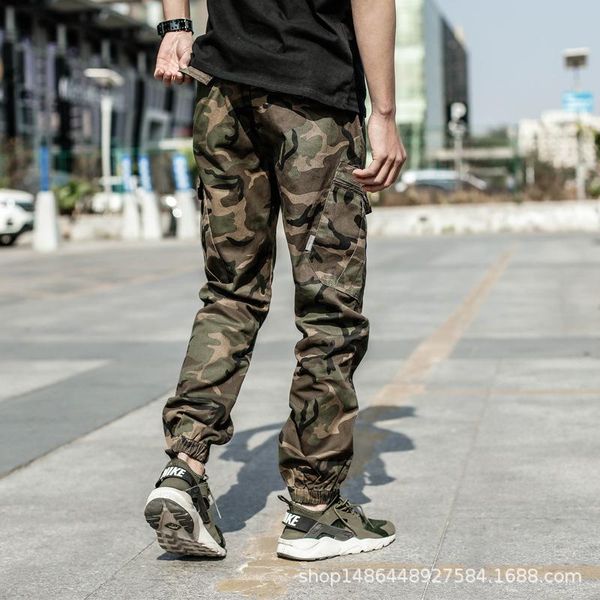 men's pants spring and autumn multi pocket invisible jogging ankle belt casual camouflage street style, Black
men's pants spring and autumn multi pocket invisible jogging ankle belt casual camouflage street style, Black