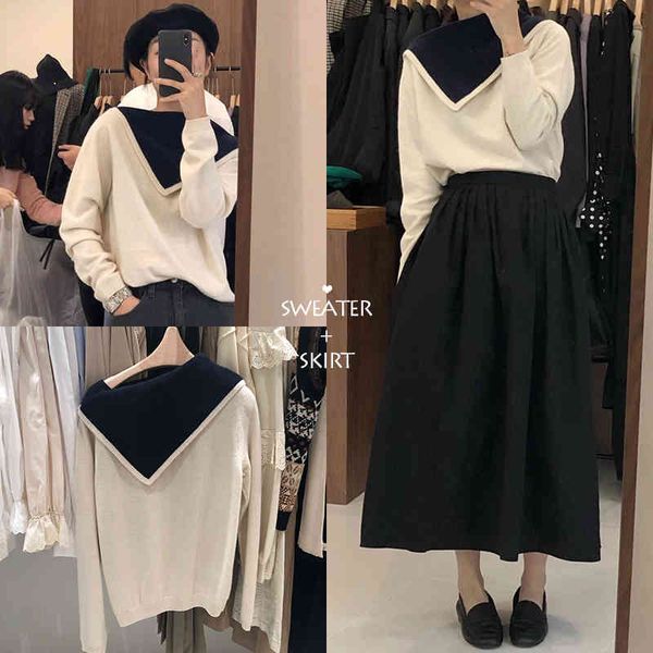 dress autumn winter vintage women two outfits sleeve knitted and high waist long pleated skirt casual piece sets 3bmf igtm, Black;gray
dress autumn winter vintage women two outfits sleeve knitted and high waist long pleated skirt casual piece sets 3bmf igtm, Black;gray