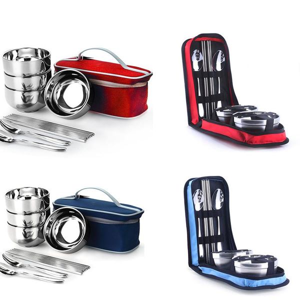 dinnerware sets outdoor stainless steel tableware camping cutlery foldable chopsticks spoon bowls picnic tourist set bag travel tools
dinnerware sets outdoor stainless steel tableware camping cutlery foldable chopsticks spoon bowls picnic tourist set bag travel tools