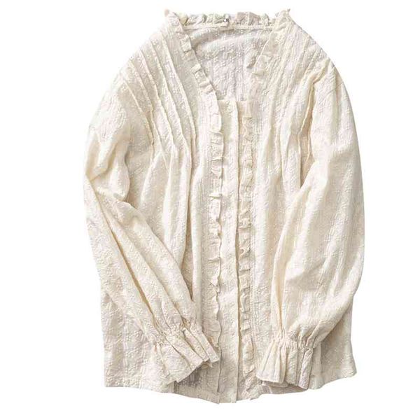 women's blouses & shirts lamtrip french style ruffles pleated cotton long sleeve single breasted shirt blouse vintage nvwv, White
women's blouses & shirts lamtrip french style ruffles pleated cotton long sleeve single breasted shirt blouse vintage nvwv, White