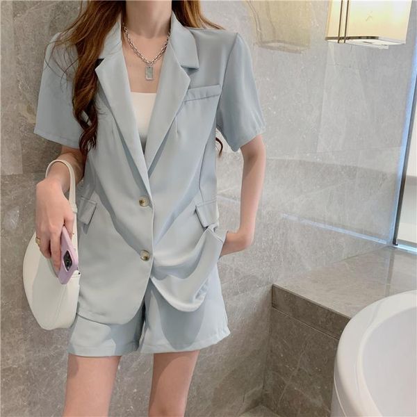 women's tracksuits woman blazer two piece sets summer single-breasted jacket + wide-leg shorts casual korean chic outfits women streetw, Gray
women's tracksuits woman blazer two piece sets summer single-breasted jacket + wide-leg shorts casual korean chic outfits women streetw, Gray